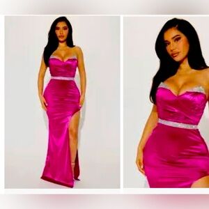 New with tags Paris Satin Maxi Dress Magenta Medium